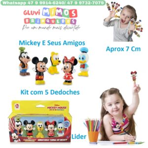 5 Dedoches Mickey E Seus Amigos  - Lider - Aprox 7 Cm