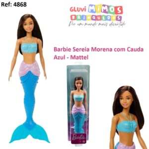 Barbie Sereia Morena com Cauda Azul - Mattel