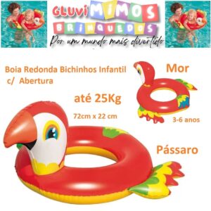 Boia Redonda Bichinhos Infantil c/  Abertura 72cm x 22 cm 3-6 anos - Mor - Pássaro -até 25Kg