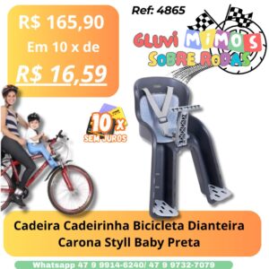 Cadeira Cadeirinha Bicicleta Dianteira Carona Styll Baby Preta