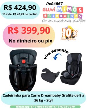 Cadeirinha para Carro Dreambaby Grafite de 9 a 36 kg - Styl