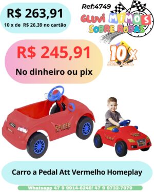 Carro a Pedal Att  dVermelho Homeplay