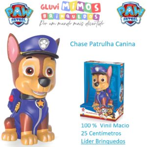 Chase Patrulha Canina 100 %  Vinil- Macio 25 Centímetros  - Líder Brinquedos