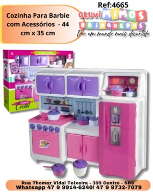 Cozinha Para Barbie com Acessórios  - 44 cm x 35 cm