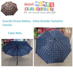 Guarda Chuva Xadrez - Extra Grande Tamanho Família Cabo Reto