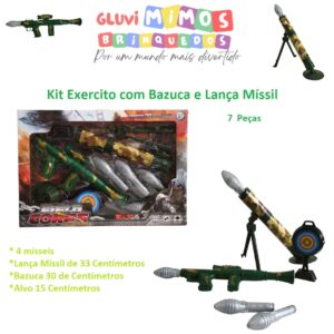 Kit Exercito com Bazuca e Lança Míssil - 7  Peças