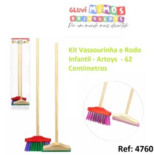 Kit Vassourinha e Rodo Infantil - Artoys  - 62 Centímetros