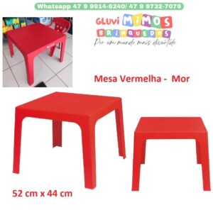 Mesinha - Mesa Vermelha -  Mor  - 52 cm x 44 cm
