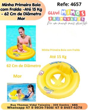 Minha Primeira Boia com Fralda -Até 15 Kg - 62 Cm de Diâmetro  Mor