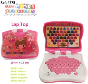 Mini Computador Lap Top 16 cm x 15 cm - Interativo com Atividades