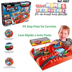 Pit Stop Pista De Carrinho Lava Rápido e Auto Posto - Lua de Cristal