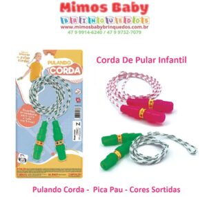 Corda De Pular Infantil -  Pulando Corda -  Pica Pau - Cores Sortidas