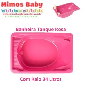 Banheira Rosa Infantil Banho - 34 litros