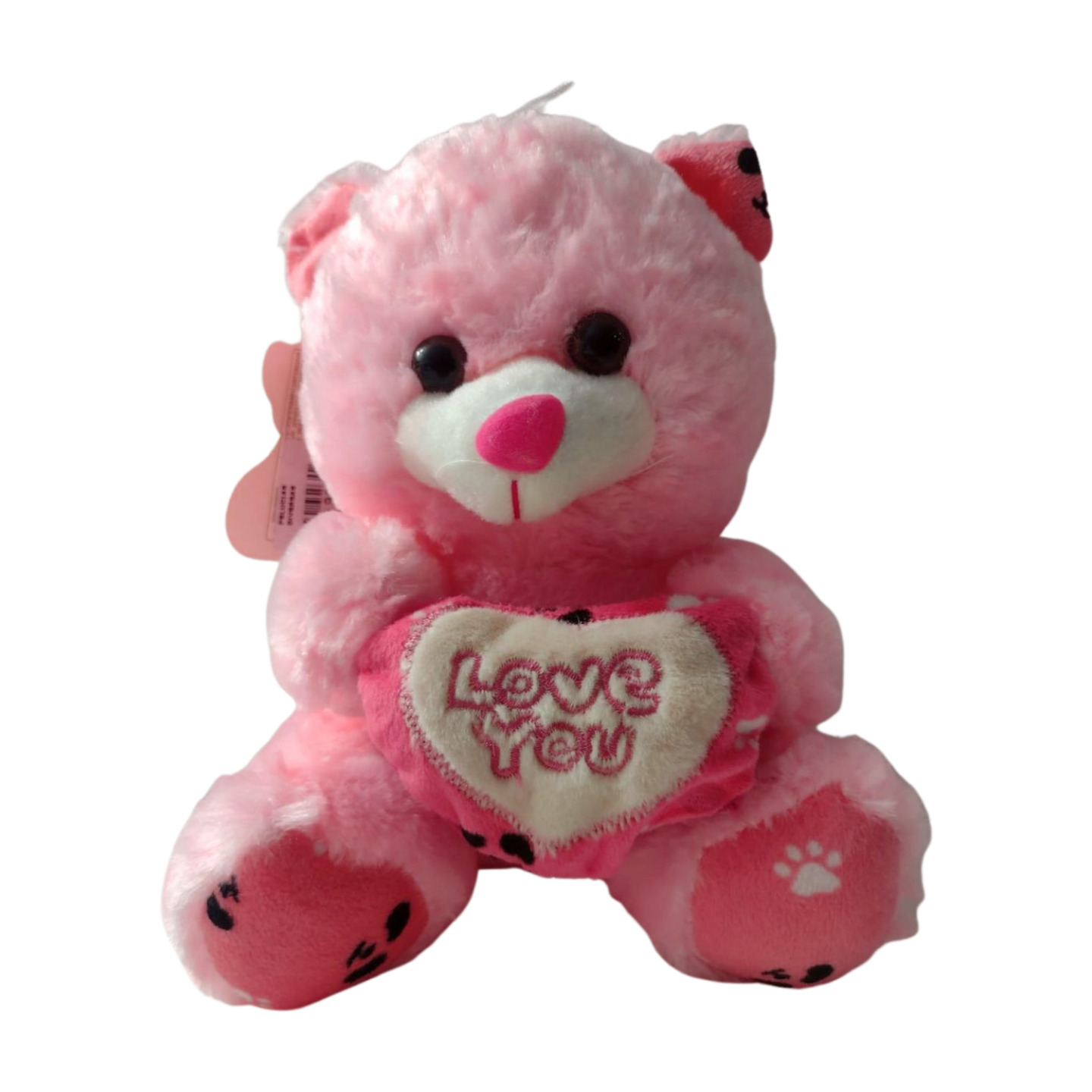 Urso de Pelúcia Rosa com Coração - 19cm x 19 cm - Imagem 4
