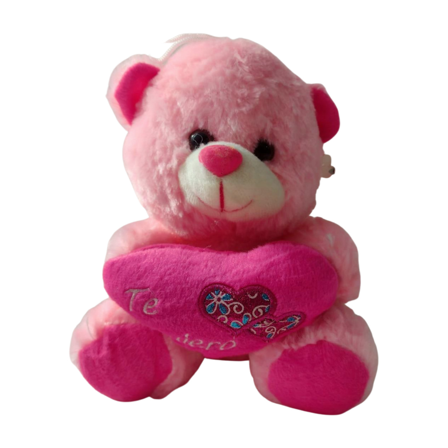 Urso de Pelúcia Rosa com Coração - 19cm x 19 cm - Imagem 3