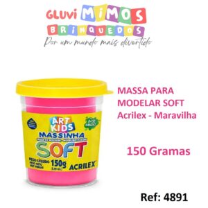 MASSA PARA MODELAR SOFT  Acrilex - 150 Gramas - Maravilha