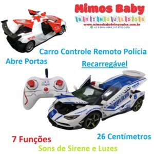 Carro Controle Remoto Cks Toys Polícia Abre Portas - 26 Centímetros  -  Recarregável