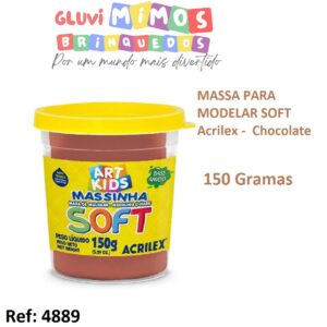 MASSA PARA MODELAR SOFT  Acrilex - 150 Gramas - Chocolate