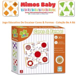 Jogo Educativo De Encaixar Cores & Formas - Coleção Be A Bá - 30 peças - Madeira