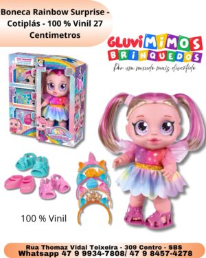Boneca Rainbow Surprise - Cotiplás - 100 % Vinil 27 Centimetros