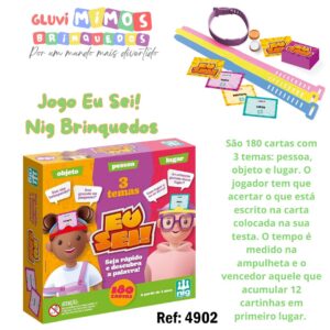 Jogo Eu Sei! - 180 Cartas - Nig Brinquedos