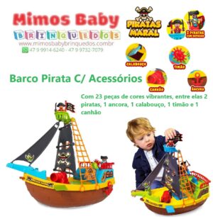 Barco Pirata Com Acessórios  - Maral Brinquedos
