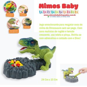 Jogo Dino Attack Surpresa - Com sons realistas de rugido e tensão crescente