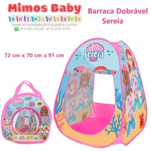 Barraca Infantil Dobrável Sereia DM Toys - 72 cm x 70 cm x 91 cm