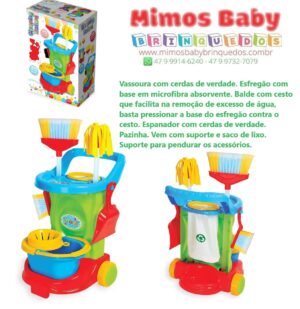 Carrinho de Limpeza Infantil Cleaning Trolley Colorido - Maral