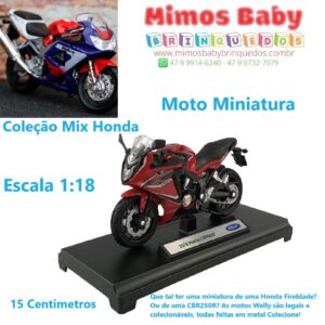 Moto Miniatura Coleção Mix Honda Escala 1:18 Brinquedos - Dm Toys