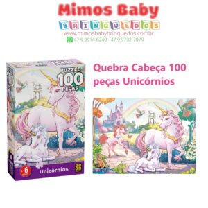 Quebra Cabeça 100 peças Unicórnios - Grow