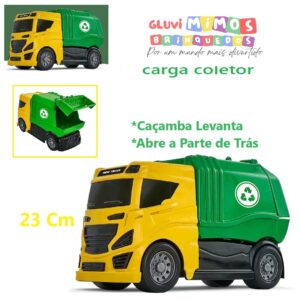 BS Carga Coletor - BS Toys - 23 Cm - Caçamba Levanta - Abre a Parte de Trás