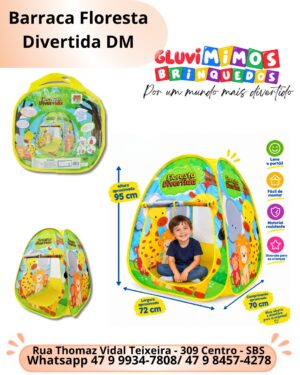 Barraca Dobrável Floresta Divertida  DM Toys  72 cm x 70 cm x 91 cm