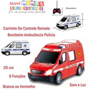 Carrinho De Controle Remoto  - Zoop Toys -  Branco ou Vermelho - 20 cm - 6 Funções - Som e Luz
