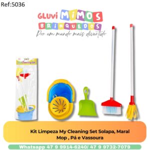 Kit Limpeza My Cleaning Set Colorido Maral - Mop , Pá e Vassoura