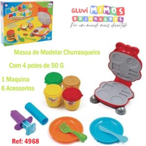 Massa de Modelar Mega Massinha Churrasqueira - Com 4 potes de 50 G
