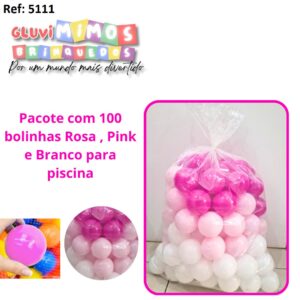 100 Bolinhas para Piscina - Colorida
