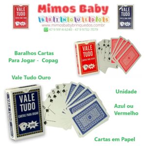 Baralho  Copag Vale Tudo Ouro - Unidade - Azul ou Vermelho - 55 CARTAS