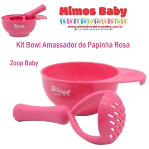 Kit Bowl Amassador de Papinha Rosa - Zoop Baby