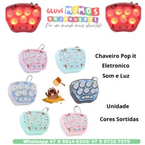 Chaveiro Pop It Eletrônico com som e luz
