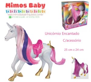 Boneco Unicórnio Encantado C/acessório 25 cm x 24 cm  - Lider 100% vinil