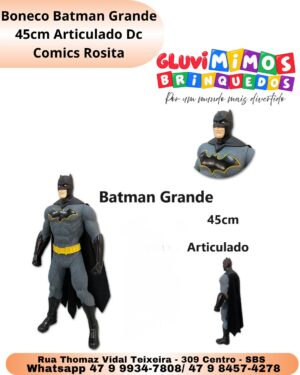 Boneco Batman Grande 45cm Articulado Dc Comics Rosita