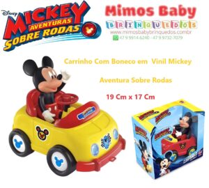 Carrinho Com Boneco Vinil Mickey Aventura Sobre Rodas Lider - 19 Cm x 17 Cm