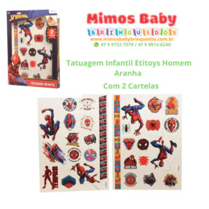 Tatuagem Infantil Etitoys Homem Aranha