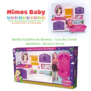 Banho Casinha de Boneca  - Lua de Cristal - Banheiro - 60 cm x 33 cm