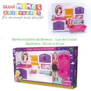 Banho Casinha de Boneca  - Lua de Cristal - Banheiro - 60 cm x 33 cm