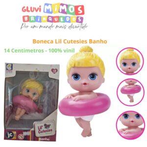Boneca Lil Cutesies Banho -  14 Centimetros - 100% vinil