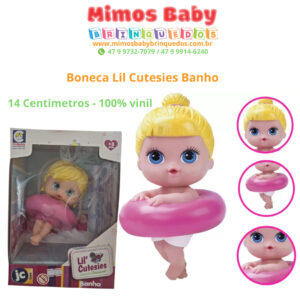 Boneca Lil Cutesies Banho -  14 Centimetros - 100% vinil