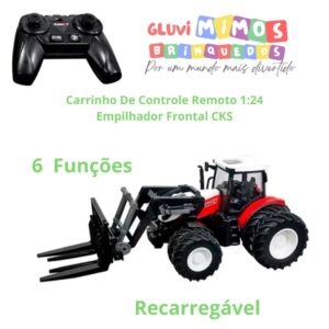 Carrinho De Controle Remoto 1:24 Empilhador Frontal CKS - Recarregável - 28 Centimetros
