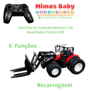 Carrinho De Controle Remoto 1:24 Empilhador Frontal CKS - Recarregável - 28 Centimetros